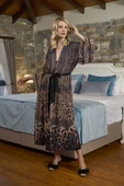Aqua 26367 Leopar Desen Uzun Kimono Sabahlık thumbnail 1