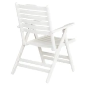 Bahçeme Ürgüp Katlanır Ahşap Bahçe Balkon Seti Beyaz: 70lik Yuvarlak Masa + 2 Sandalye thumbnail 8