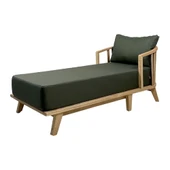 Bahçeme Emirgan Ahşap Şezlong - Masif Kestaneden Plaj Havuz Bahçe Şezlongu (Minderli) thumbnail 1