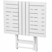 Bahçeme Antalya Katlanır Ahşap Bahçe Balkon Takımı Beyaz : 60x60 Masa + 2 Minderli Sandalye thumbnail 10