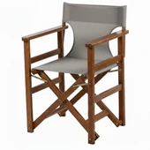 Bahçeme Yönetmen Katlanır Ahşap Bahçe Balkon Sandalyesi - Kırmızı PVC thumbnail 3