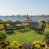 Bahçeme Çamlıca Alüminyum Bahçe Oturma Grubu - 7 Kişilik Bahçe, Balkon Koltuk Takımı thumbnail 1