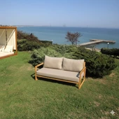 Bahçeme Sarıyer (LEO) Bahçe Koltuk Üçlü - Kestane İç Ve Dış Mekan Koltuğu (Minderli) thumbnail 5