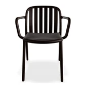 Papatya Balat Koltuk Antrasit - Plastik Bahçe Balkon Mutfak Sandalyesi thumbnail 3