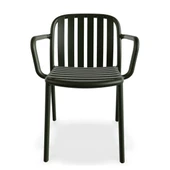 Papatya Balat Koltuk Antrasit - Plastik Bahçe Balkon Mutfak Sandalyesi thumbnail 1