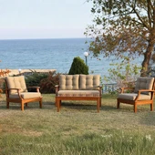 Bahçeci İstanbul Bahçe Oturma Grubu 2-1-1 -Ahşap Koltuk Ve Sehpa Seti thumbnail 3