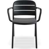 Papatya Beykoz Koltuk Açık Gri - Plastik Bahçe Balkon Mutfak Sandalyesi thumbnail 2