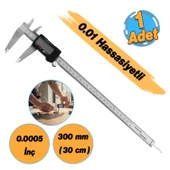 Dijital Kumpas Lcd Ekranlı (0.01-12 mikron Hassasiyet) 0.0005 İnç Metal 300 mm Derinlik Ölçüm Aleti thumbnail 2