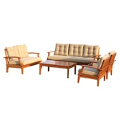 Bahçeme Çengelköy Bahçe Oturma Grubu 7 Kişilik - Ahşap Koltuk ve Sehpa Takımı thumbnail 5