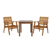 Bahçeme Heybeli Ahşap Bahçe Balkon Seti: 70X70 Sabit Masa + 2 Katlanır Sandalye thumbnail 3