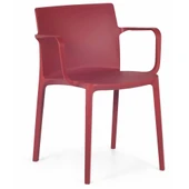 Papatya Evo Plastik Koltuk Kırmızı - Bahçe Balkon Mutfak Sandalyesi thumbnail 3