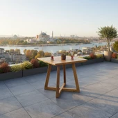 Bahçeme Gökçeada Ahşap Bahçe Takımı: 85X85 Masa + 2 Sandalye - Masif Kestane thumbnail 5