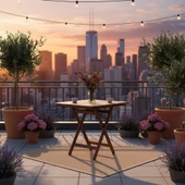 Bahçeci Atina Minderli Ahşap Bahçe Balkon Takımı: 80X80 Masa + 2 Sandalye Katlanır Takım thumbnail 4