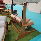 Bahçeme Maçka Ahşap Salıncak - 2 Kişilik Bahçe Salıncağı - Masif Gürgen thumbnail 6