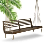 Mobeva Mome İkili Ladin Ahşap Salıncak -Tavana Asmalı Salıncak -Krem thumbnail 8