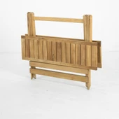Mobeva Flat Kayın Ahşap Masa 70x120 Katlanır Bahçe Balkon Masası thumbnail 2
