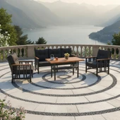 Bahçeme Çamlıca Alüminyum Bahçe Oturma Grubu - 5 Kişilik Bahçe, Balkon Koltuk Takımı thumbnail 2