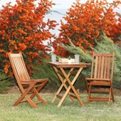 Bahçeme Avşa Ahşap Bahçe Takımı - 60x80 Masa + 2 Sandalye Katlanır Balkon Set thumbnail 7