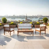 Bahçeme Çeşme Bahçe Oturma Grubu 5 Kişilik - Ahşap Koltuk ve Sehpa Takımı thumbnail 1