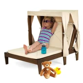 Mobeva Vendy Çocuk Şezlong - Bahçe Teras Balkon Şezlongu - Çam Masif Ahşap thumbnail 1