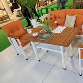 Bahçeme Çamlıca Alüminyum Kanepe Set - 4 Kişilik Bahçe Balkon Koltuk Takımı thumbnail 2