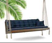 Mobeva Mome XL 4lü Ladin Ahşap Salıncak -Tavana Asmalı Salıncak -Lacivert thumbnail 3