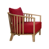 Bahçeme Emirgan (York) Bahçe Koltuk Tekli - Kestane İç Ve Dış Mekan Koltuğu (Minderli) thumbnail 2