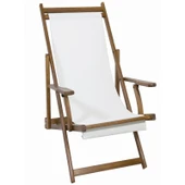 Bahçeme Belek Kademeli Ahşap Şezlong PVC Gerdirme - Plaj Havuz Bahçe Şezlongu thumbnail 2