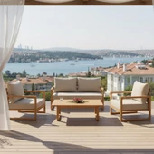 Bahçeme Sarıyer (LEO) Bahçe Koltuk Tekli - Kestane İç Ve Dış Mekan Koltuğu (Minderli) thumbnail 2