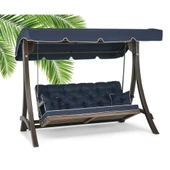 Mobeva Comforte Üçlü Ladin Ahşap Salıncak Dış Mekan Bahçe, Teras Salıncağı -Krem thumbnail 2