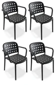 Papatya Bomonti Koltuk Antrasit 4lü Paket - Plastik Bahçe Balkon Mutfak Sandalyesi thumbnail 1
