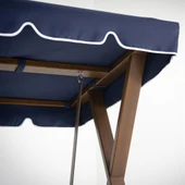 Mobeva Meda Tekli Ladin Ahşap Salıncak Dış Mekan Bahçe, Teras Salıncağı -Krem thumbnail 8