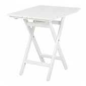 Bahçeme Avşa Ahşap Katlanır Bahçe Balkon Takımı Beyaz : 70x70 Masa + 4 Sandalye thumbnail 7