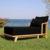 Bahçeme Emirgan Ahşap Şezlong - Masif Kestaneden Plaj Havuz Bahçe Şezlongu (Mindersiz) thumbnail 2