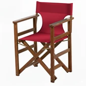 Bahçeme Yönetmen Katlanır Ahşap Bahçe Balkon Sandalyesi - Mavi PVC thumbnail 6