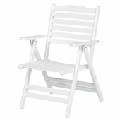 Bahçeme Ürgüp Katlanır Ahşap Bahçe Balkon Takımı Beyaz: 90lık Masa + 4 Minderli Sandalye thumbnail 9