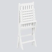 Bahçeme Avşa Ahşap Bahçe Takımı Beyaz - 60x60 Masa + 2 Sandalye Katlanır Balkon Set thumbnail 5