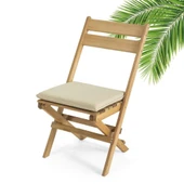 Mobeva Flat Kayın Ahşap Sandalye - Katlanır Bahçe Balkon Sandalyesi thumbnail 3