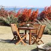 Bahçeci Atina 70X70 Sabit Ayaklı Ahşap Masa - Teras Balkon Bahçe Masası thumbnail 2