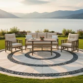 Bahçeme Çamlıca Alüminyum Bahçe Oturma Grubu - 5 Kişilik Bahçe, Balkon Koltuk Takımı thumbnail 1