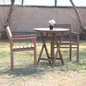 Bahçeme Manavgat Ahşap Bahçe Balkon Seti: 70Lik Masa + 2 Sandalye thumbnail 1