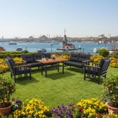 Bahçeme Çamlıca Alüminyum Bahçe Oturma Grubu - 7 Kişilik Bahçe, Balkon Koltuk Takımı thumbnail 3