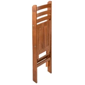 Bahçeci İspanya Katlanır Ahşap Bahçe Balkon Takımı: 60x60 Masa + 2 Sandalye Set thumbnail 7