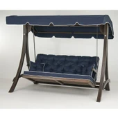 Mobeva Comforte Üçlü Ladin Ahşap Salıncak Dış Mekan Bahçe, Teras Salıncağı -Krem thumbnail 4