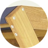 Mobeva Holox İkili IROKO Ahşap Salıncak Dış Mekan Bahçe, Teras Salıncağı -Lacivert thumbnail 5