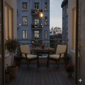 Bahçeme Heybeli Ahşap Bahçe Balkon Takımı: 90lık Masa + 2 Düz Minderli Sandalye Katlanır Set thumbnail 3