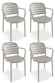 Papatya Tarabya Koltuk Fırtına Gri 4lü Paket - Plastik Bahçe Balkon Mutfak Sandalyesi thumbnail 1
