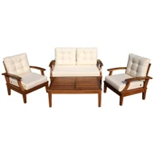 Bahçeci İstanbul Bahçe Oturma Grubu 2-1-1 -Ahşap Koltuk Ve Sehpa Seti thumbnail 4