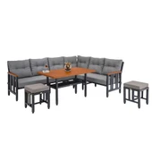 Bahçeme Çamlıca Alüminyum Köşe Koltuk Takımı : 205 +185 cm Koltuk + 75x130 cm Masa thumbnail 5