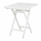 Bahçeme Antalya Katlanır Ahşap Bahçe Balkon Takımı Beyaz: 60x60 Masa + 2 Sandalye Set thumbnail 10